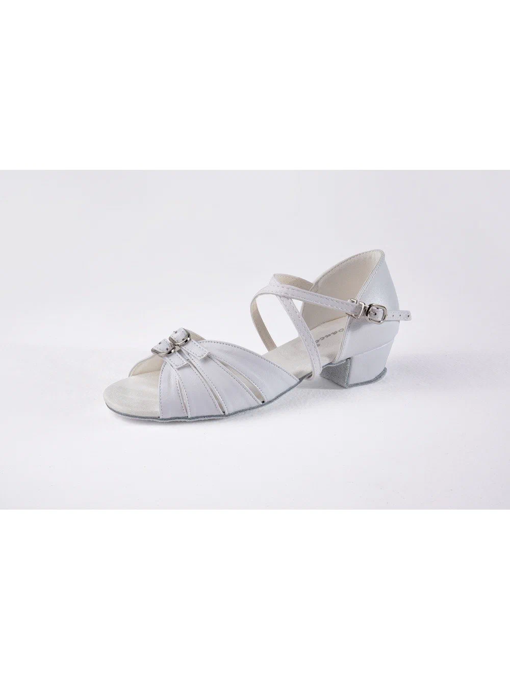 Girls Latin Dance Shoes Soft Sole Satin 3.5cm Chunky Heel Crossed Straps